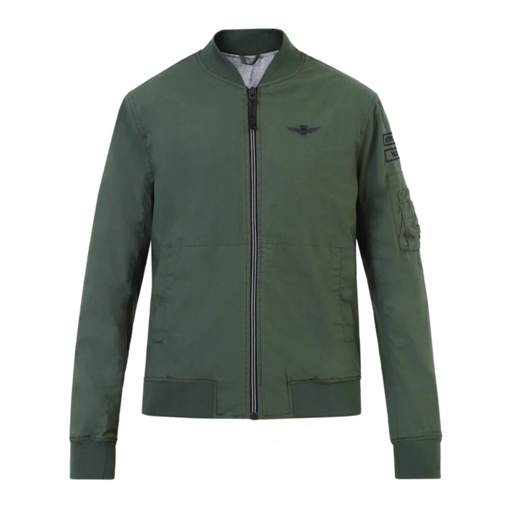 Бомбер муж. AERONAUTICA 2053 хаки надписи спина