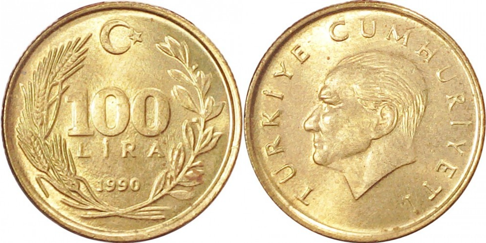 Турция 100 лир, 1988 - 1994 Мустафа Кемаль Ататюрк XF
