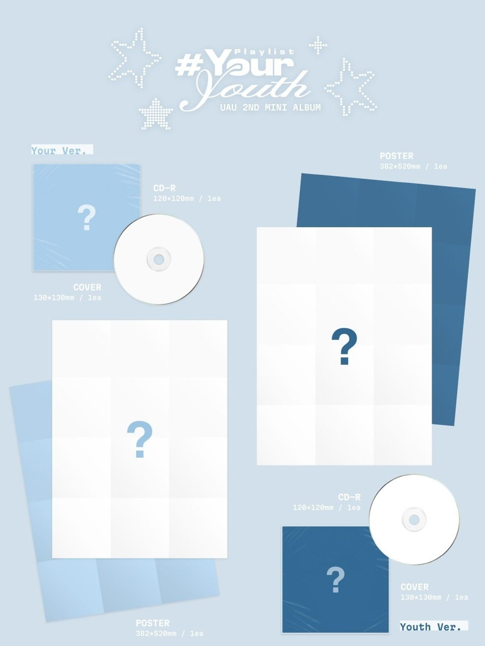 (ПРЕДЗАКАЗ) Альбом UAU - PLAYLIST #YOUR YOUTH 2nd Mini Album COMPACT 2 Version SET