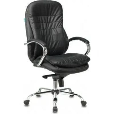 Кресло руководителя Бюрократ T-9950/BLACK черный кожа крестовина хром