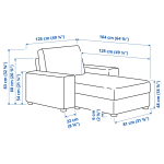 Кресло-кровать - IKEA VIMLE, 125х164х83 см, бежевый, ВИМЛЕ ИКЕА