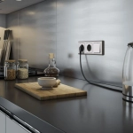 Выключатель одноклавишный проходной (никель рифленый глянцевый) W1112002