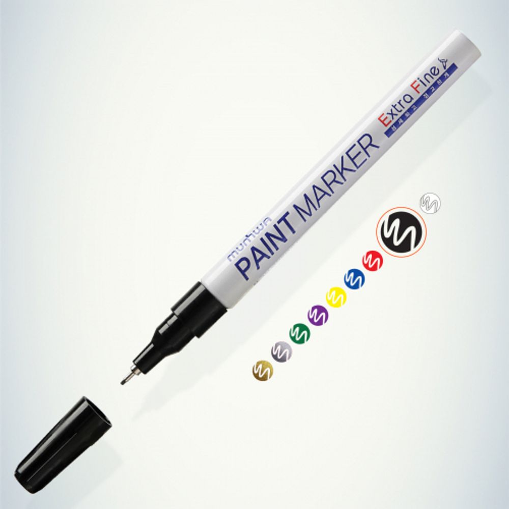 260031 MunHwa Маркер-краска PAINT MARKER EXTRA FINE, ЧЕРНАЯ 1мм (EFPM-01) | MunHwa