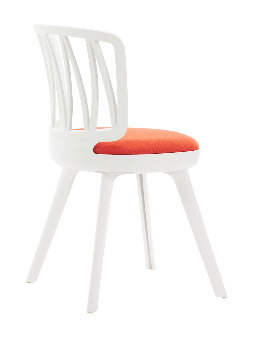 Стул пластиковый LA ALTA VIOLA белый с оранжевой подушкой
