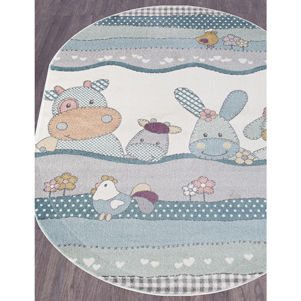 Ковер 2484 - Овал - коллекция SOFIT 0,8*1,5м Cream