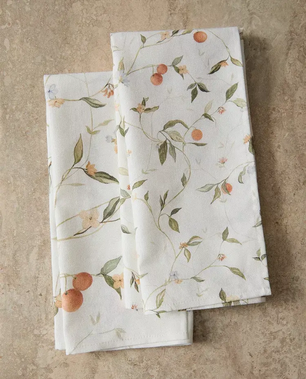 ZARA HOME КУХОННОЕ ПОЛОТЕНЦЕ С ПРИНТОМ (НАБОР ИЗ 2 ШТ.), ЭКРЮ