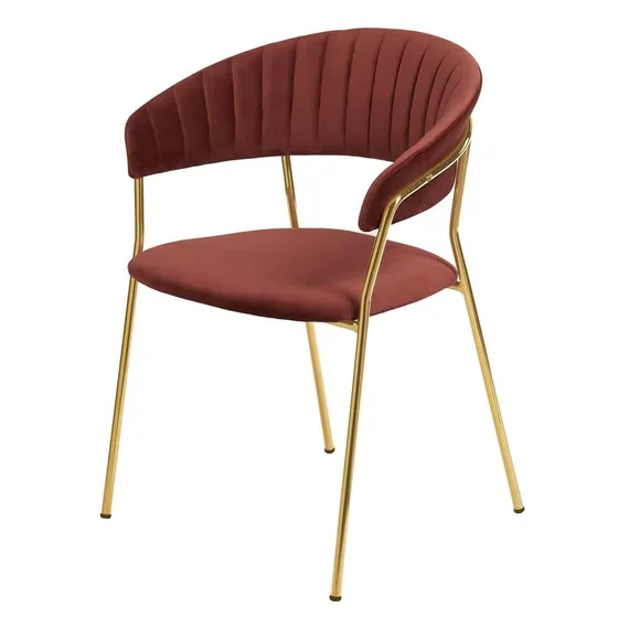 Стул Drixen терракотовый велюр с золотыми ножками 