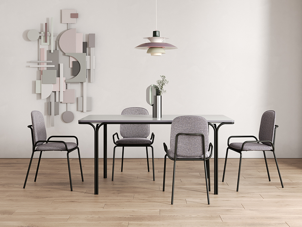 Стул ror, double frame, рогожка, черный /серый