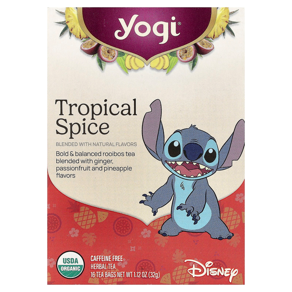 Yogi Tea, травяной чай, тропические пряности, без кофеина, 16 чайных пакетиков, 32 г (1,12 унции)