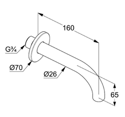 Излив для ванны Kludi Bozz 3850505 Хром схема