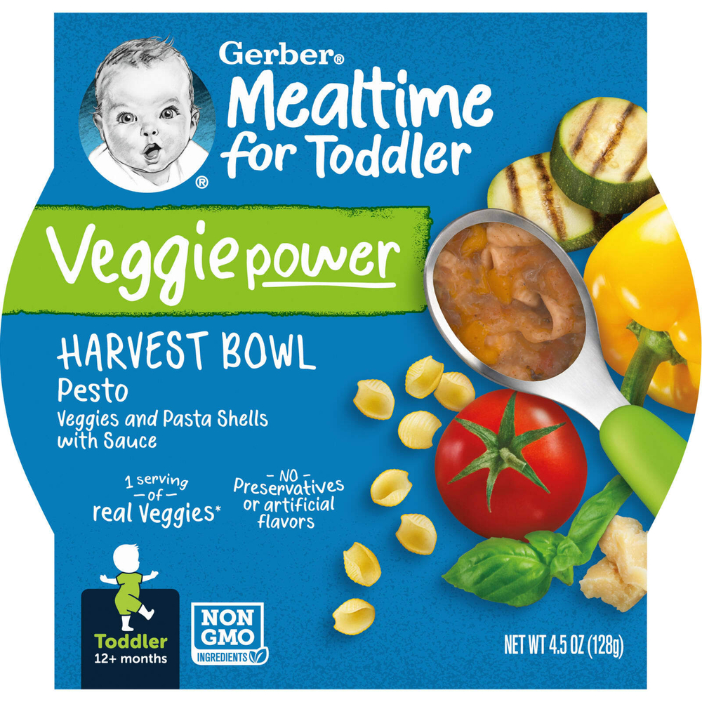Gerber, Mealtime Harvest Bowl, для детей от 12 месяцев, песто, 128 г (4,5 унции)