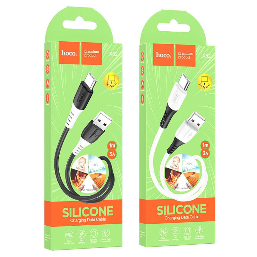 Кабель HOCO X82 USB-Type-C 3A 1м Silicone Black