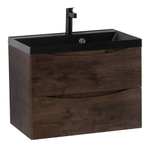 Тумба подвесная BelBagno MARINO-700-2C-SO-RW-P с черной раковиной