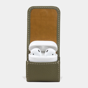 Чехол-держатель кожаный для наушников Petit Easy зеленого цвета