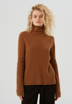 Водолазка из 100% шерсти коричневая