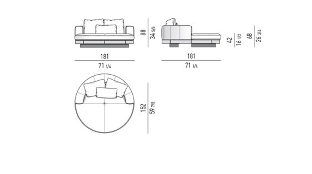 Connery sofa by Minotti Set 4 module 3