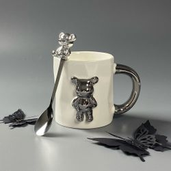 Lenardi 315-067 Кружка 350мл с ложкой в под.уп.(х36)Фарфор