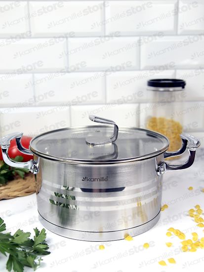 Кастрюля 3,1 л. из нержавеющей стали Kamille KM 5855 с крышкой