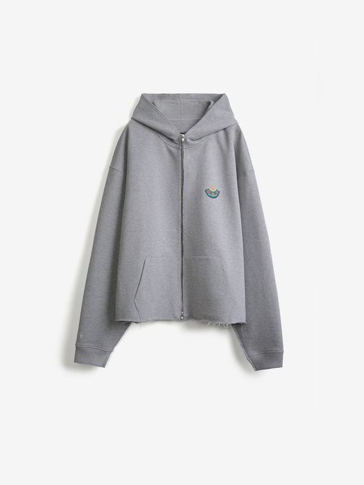 Укороченный меланжевый худи