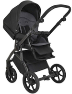 Детская коляска Roan Bass Next Кожа 3 в 1 с автокреслом Tutis Elo Lux EduSky Black RN088/1 Black/Black