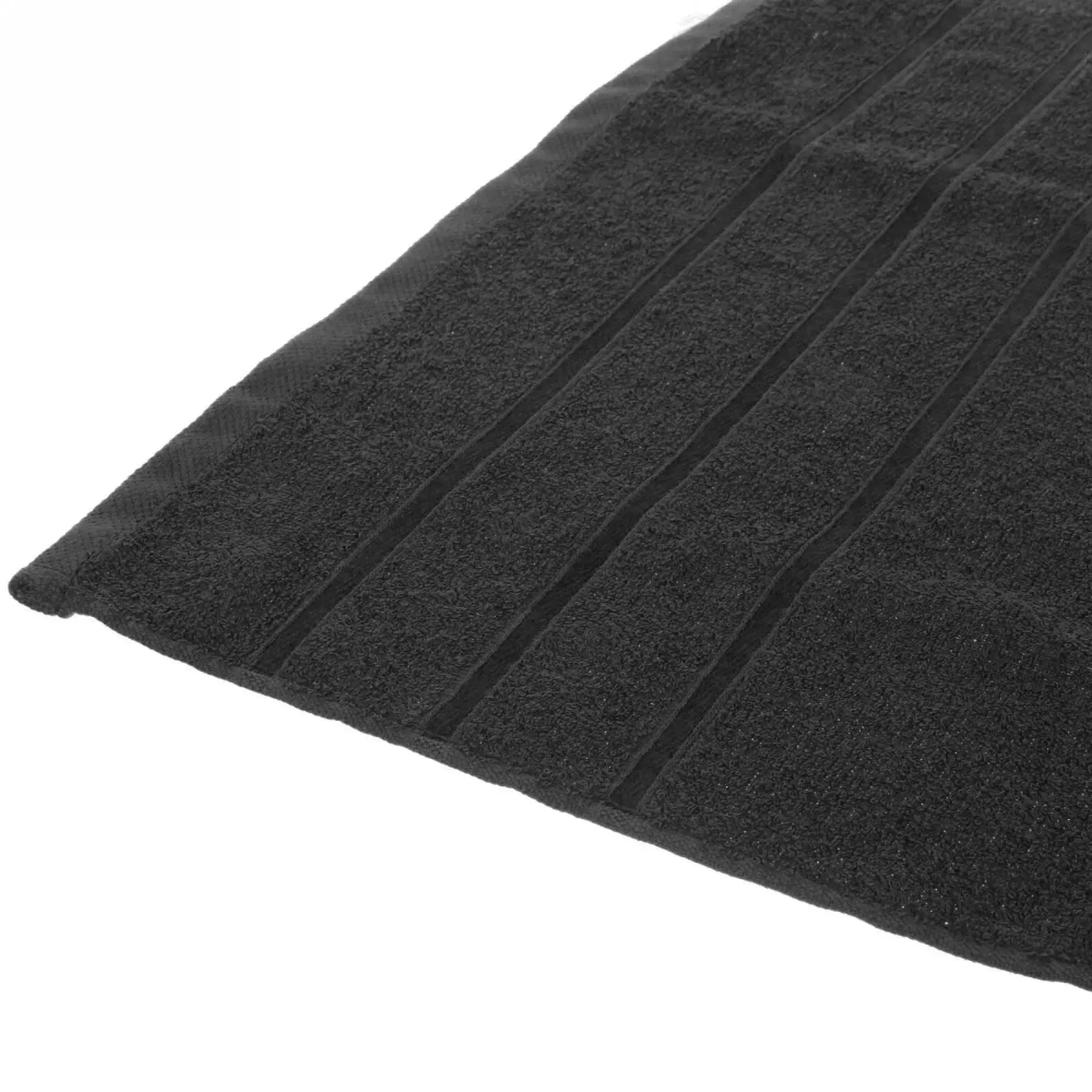 Полотенце махровое 70*140см «LUNA» цвет черный 10650 плотность 360гр/м2 с петелькой-подвесом