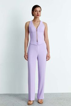 Брюки прямого кроя из крепа