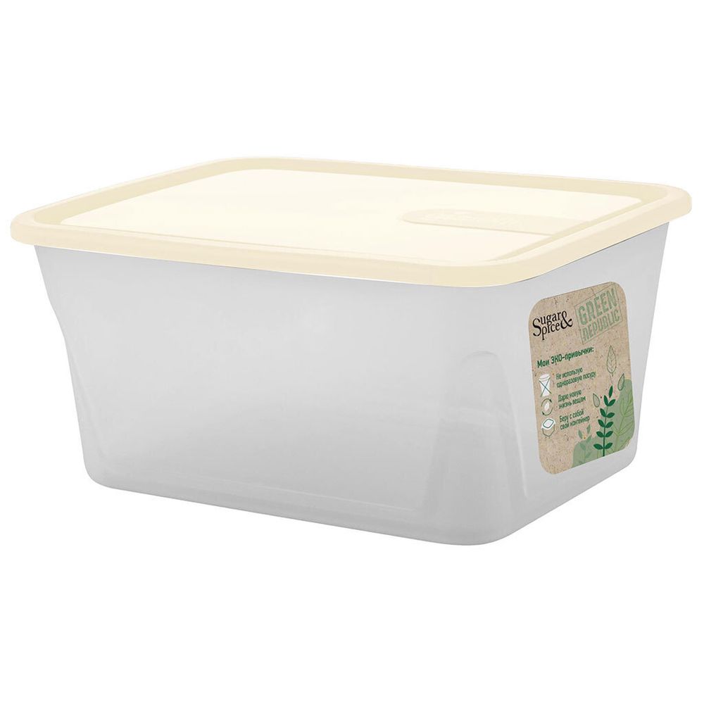КОНТЕЙНЕР GREEN REPUBLIC Д/ПРОДУКТОВ 0,9Л ПРЯМОУГОЛЬНЫЙ ЛЕН SE1103GR