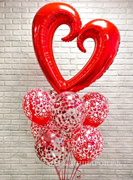 Набор шаров "Ажурные сердца"