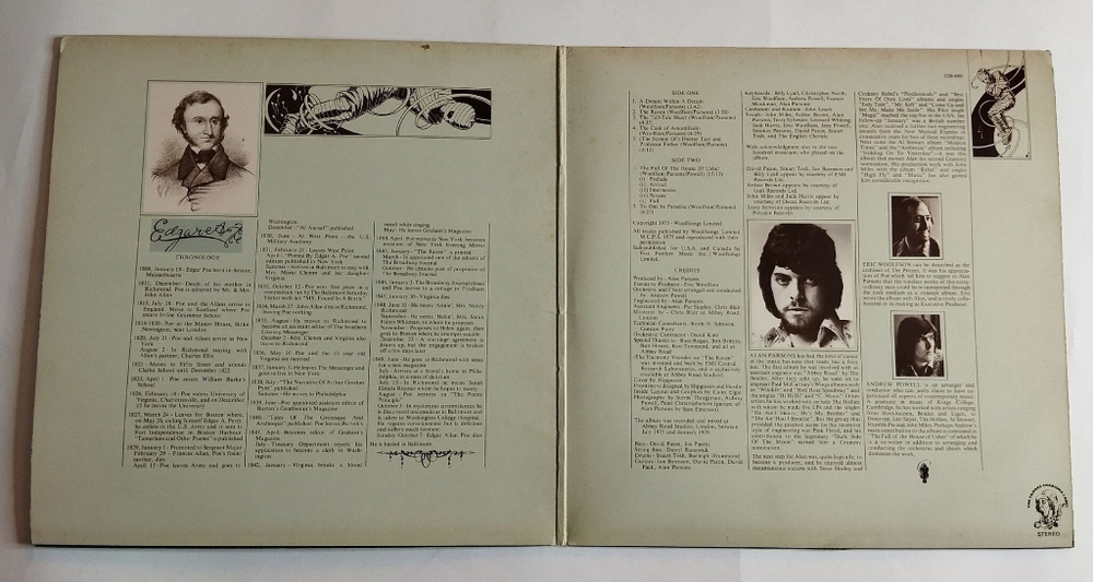 Винтажная виниловая пластинка LP The Alan Parsons Project Tales Of Mystery And Imagination Edgar Allan Poe (UK 1976)