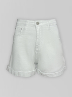 Джинсовые шорты Denim 7035 однотонные с подворотами