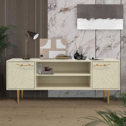 Тумба под ТВ Арт Колор leaves 155см Стайл Голд Серый шелк