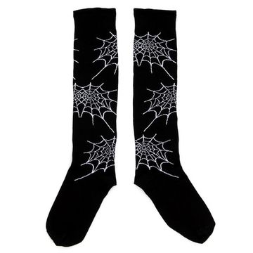 Гетры Чёрные c белой паутиной