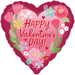 Шар Фольгированный Цветочный привет (Малиновый)