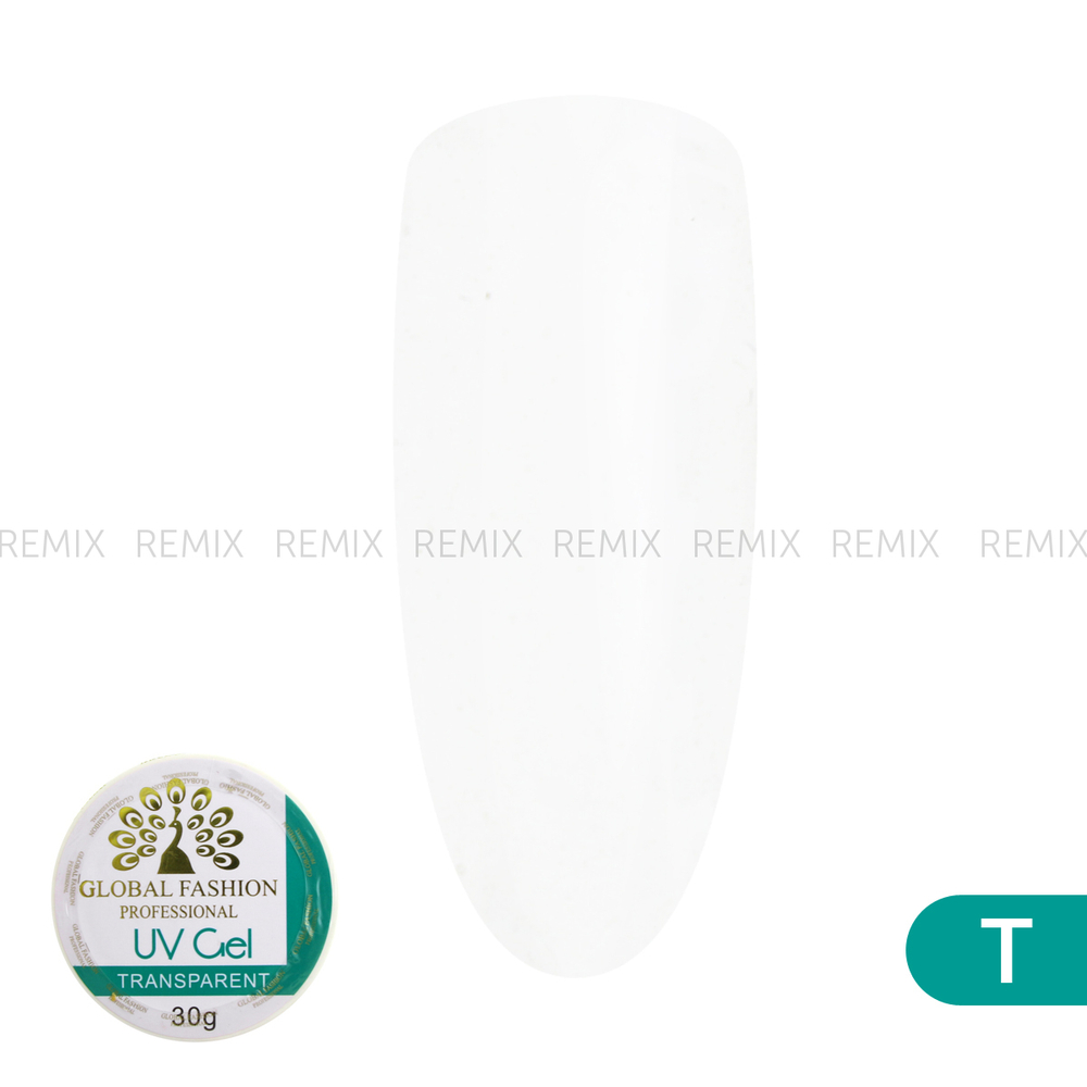 Гель для наращивания ногтей, прозрачный, Global Fashion Clear, 30 г