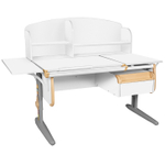 Растущая парта с навесной тумбой, задней и боковой полками Дэми СУТ 25-05-Б1НЗ (1500×880 мм)