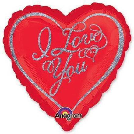 А Сердце С РИС 18" ILY Вензеля искрящиеся