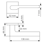 DIY МН-53-S6 Ручка дверная на квадр.розетке 6мм  "Morelli"