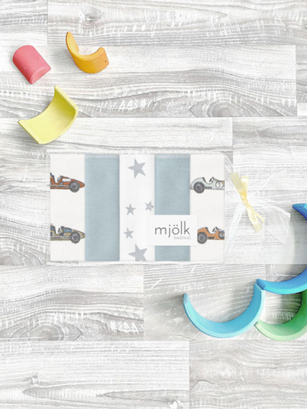 Набор платочков-слюнявчиков Mjölk Retro Cars