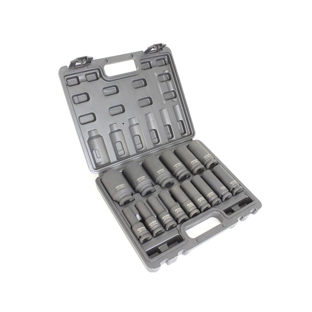 OPT-40215 Набор ударных головок глубоких 1/2", 10-32 мм, 15 предметов