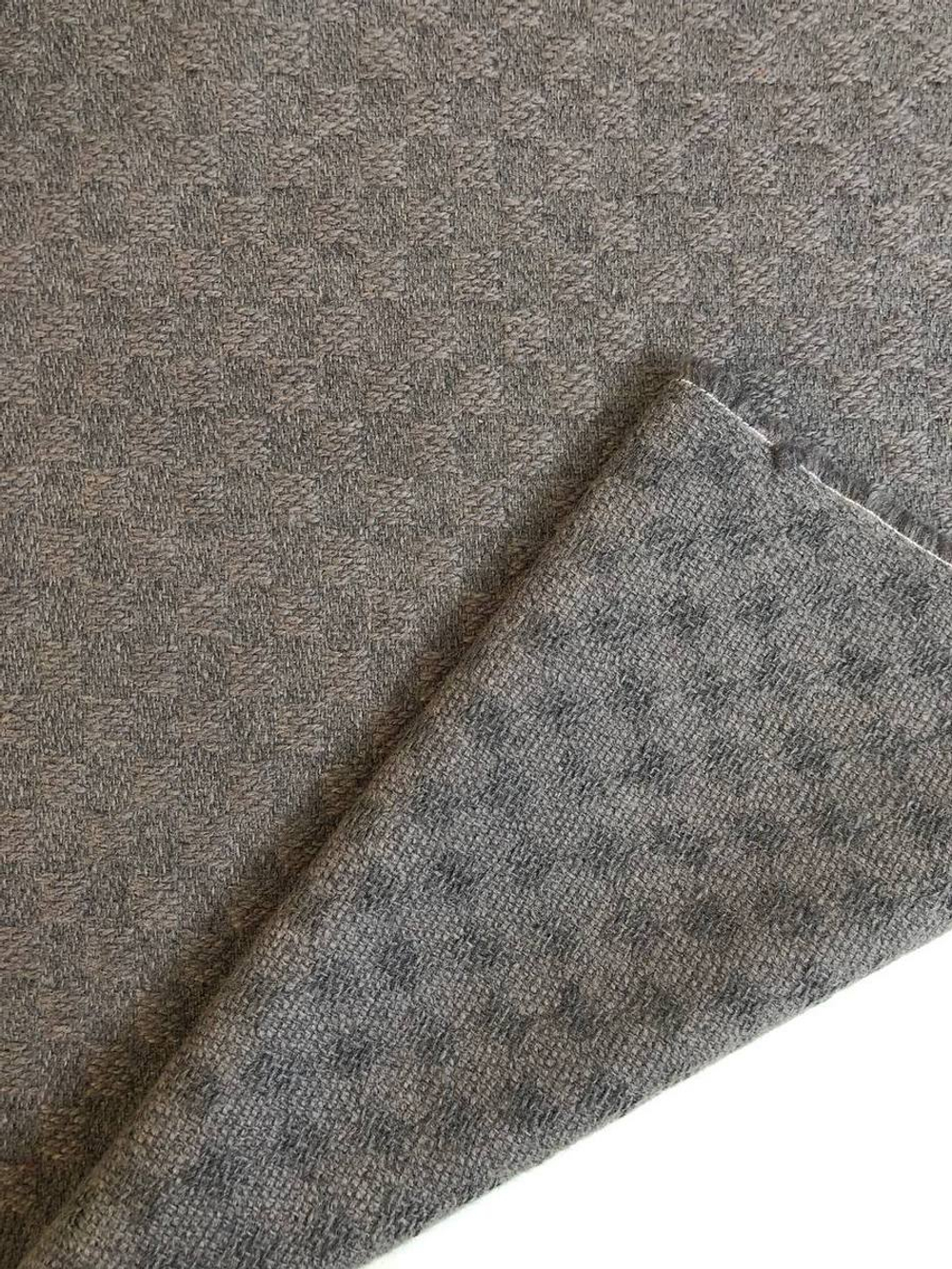 Костюмная шерсть, коричневый, жаккард