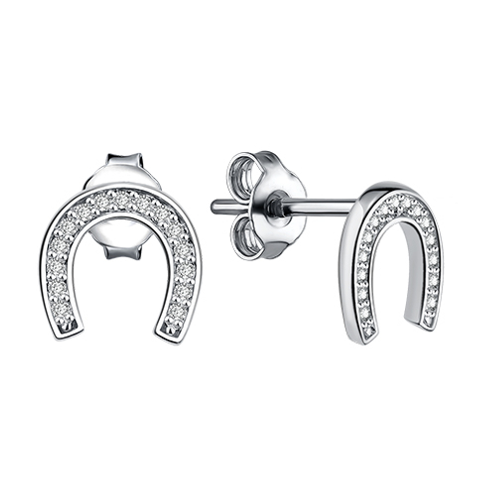 Серьги из серебра с фианитами