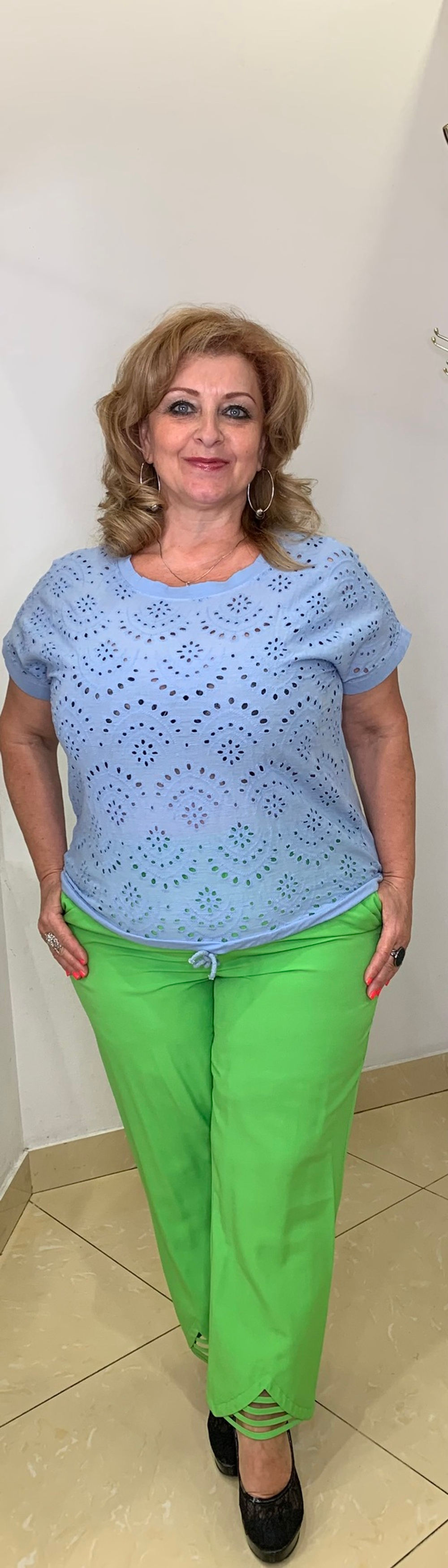 Блузон на кулиске с перфорацией