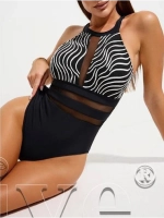 Купальник слитный зебра