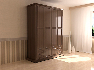 Шкаф Кардинал 4-х створчатый с нижней антресолью