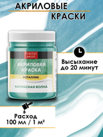 Акриловая краска металлик «Карибская волна»