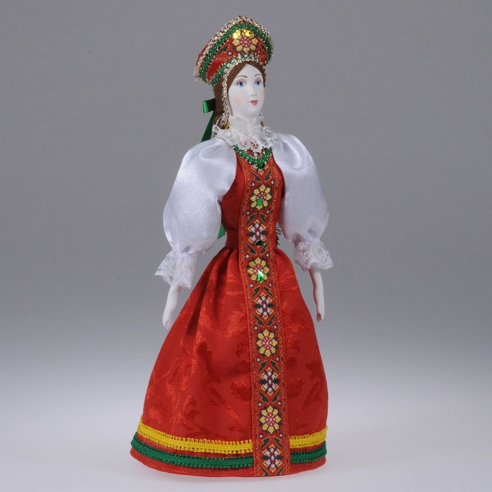 Сувенирная кукла в русском народном девичьем костюме