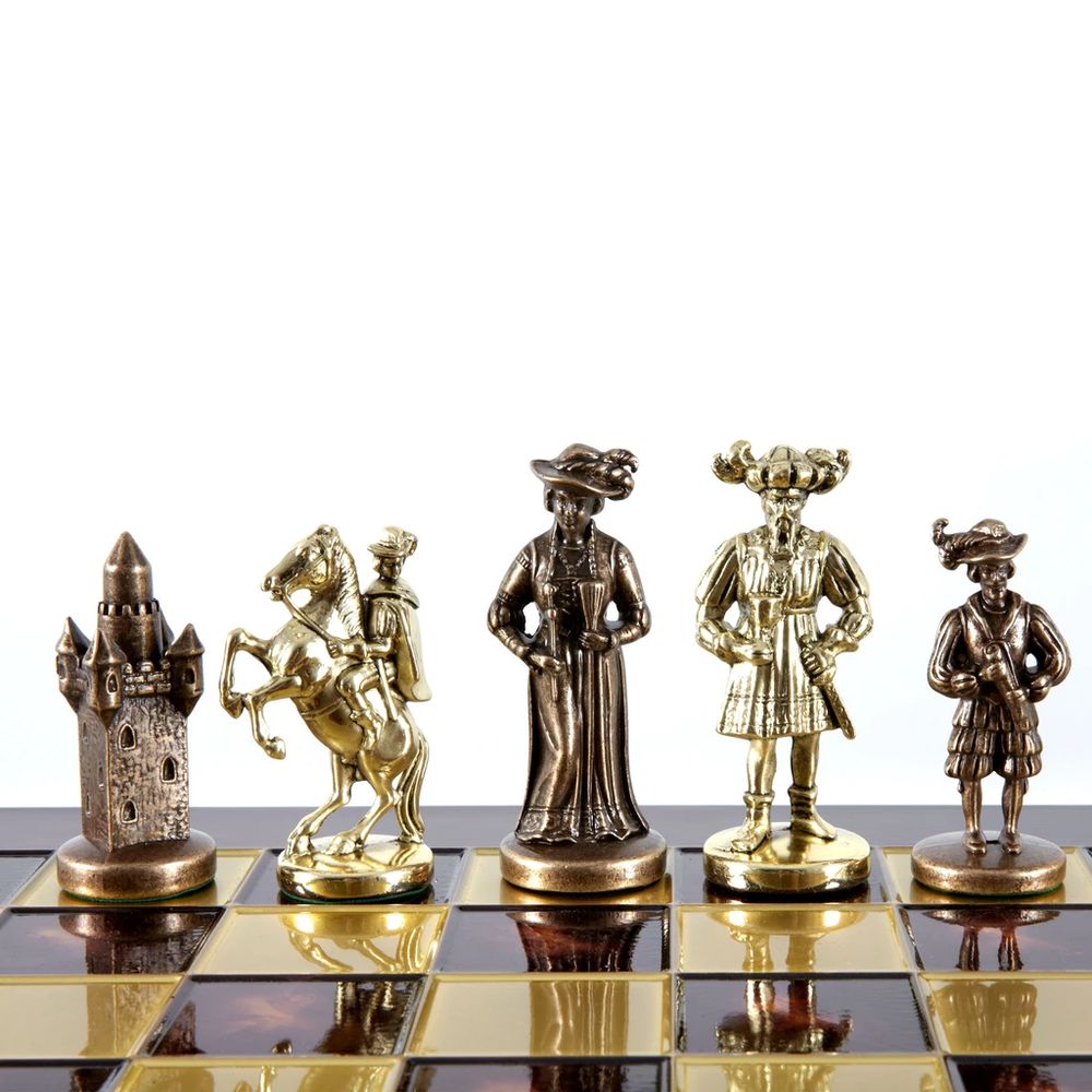 Manopoulos Шахматы бронзовые Рыцари Средневековья