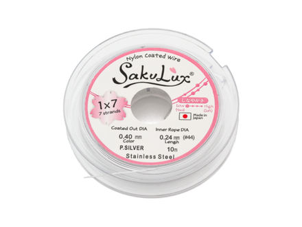 Тросик ювелирный 0,40мм, P.Silver "SakuLux"