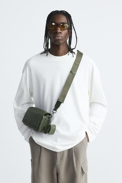 ZARA КОМБИНИРОВАННАЯ СУМКА С КОШЕЛЬКОМ ДЛЯ МОНЕТ, ЗЕЛЕНЫЙ