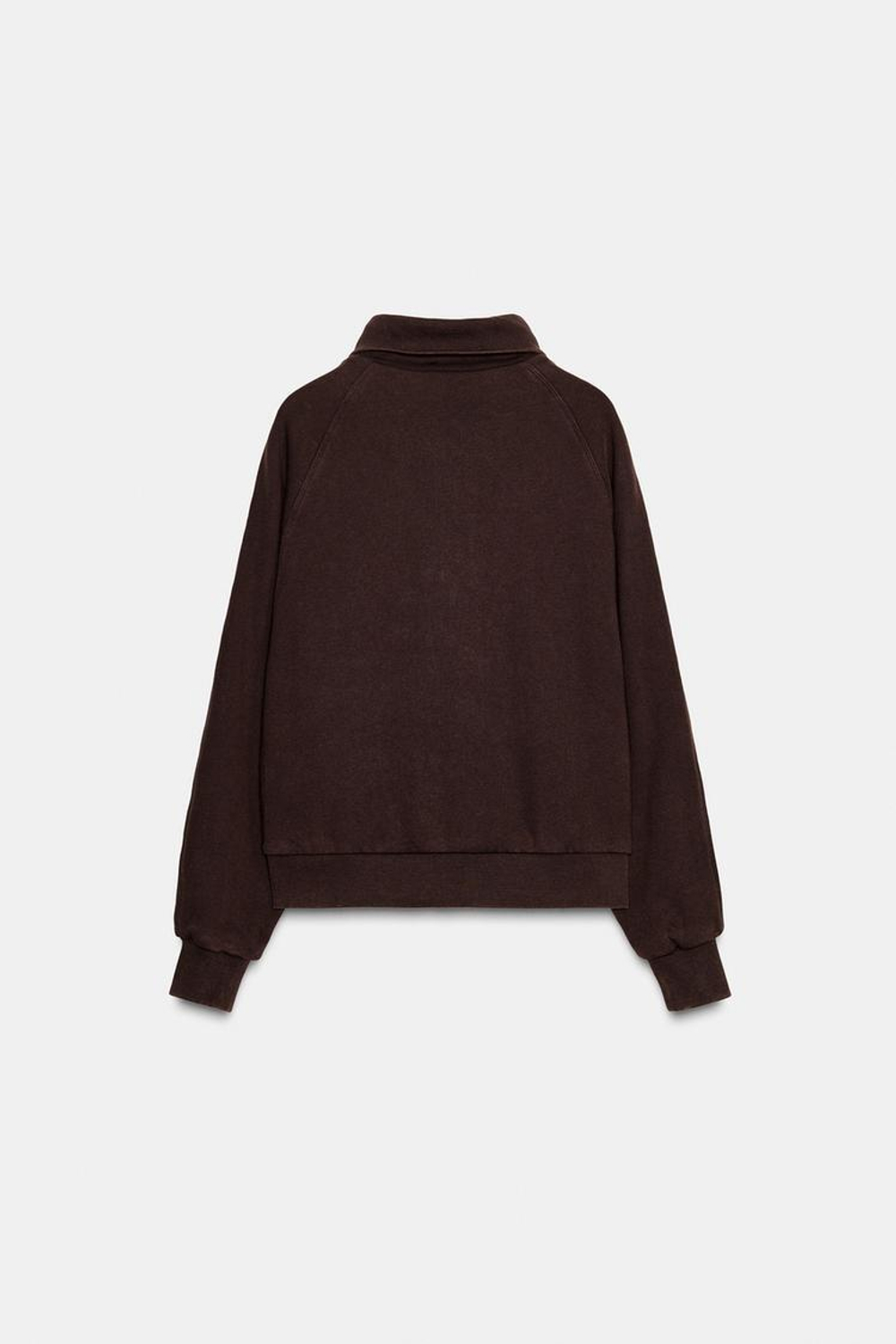 ZARA ТОЛСТОВКА С ЭФФЕКТОМ ПОТЕРТОСТИ, КОРИЧНЕВЫЙ